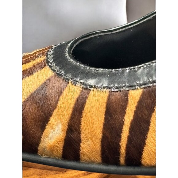 Vintage Diego di Lucca Women's Size 6.5 Calf Hair Tiger Print Square Toe Pumps - Picture 7 of 11